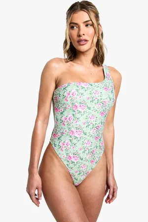 Boohoo Bañador Con Un Hombro Descubierto Y Estampado De Flores