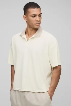 Boohoo Polo Recto De Felpa Con Cuello En Contraste Y Escote De Pico