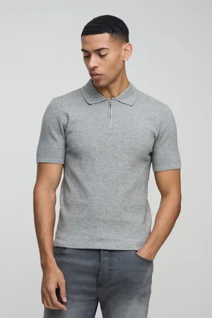 Boohoo Polo De Punto Ajustado Al Músculo Con Cremallera En El Cuello