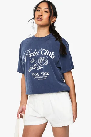 Boohoo Camiseta Oversize Sobreteñida Con Estampado Gráfico De Padel Club