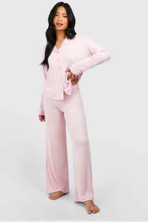Boohoo Pijama Petite De Manga Larga Con Botones