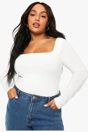 Boohoo Body Plus Ceñido De Tela Doble Con Escote Cuadrado