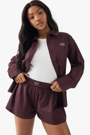 Boohoo Pantalón Corto Para Estar En Casa De Popelina Dsgn