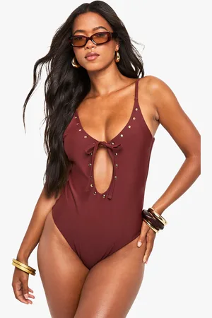 Boohoo Bañador Con Abertura Y Tachuelas