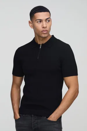 Boohoo Polo De Punto Ajustado Al Músculo Con Cremallera En El Cuello