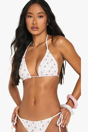 Boohoo Top De Biquini De Triángulo Essentials Con Estampado De Florecillas
