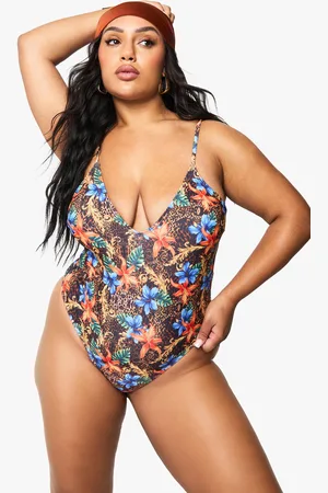 Boohoo Bañador Plus Mixto De Flores Con Escote En U