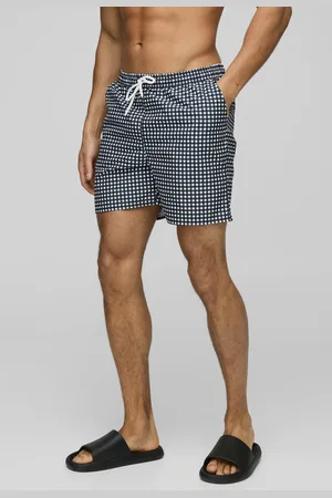 Boohoo Bañador De Largo Medio Con Estampado De Cuadros