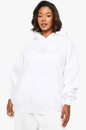 Boohoo Sudadera Plus Oversize Con Capucha Y Estampado Bride
