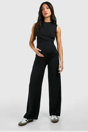 Boohoo Mono Premamá Largo Para Estar En Casa De Canalé Sin Mangas Con Nudo