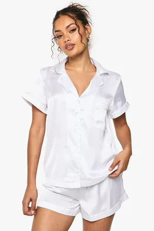 Boohoo Pijama De Novia De Raso Con Pantalón Largo Y Camisa De Manga Corta