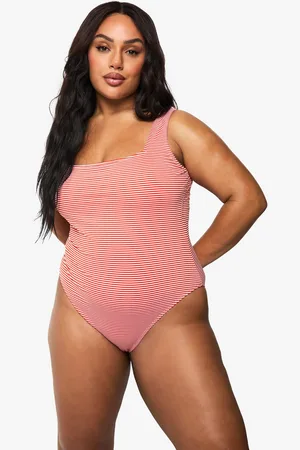 Boohoo Bañador Plus De Sirsaca Con Rayas Y Escote En U