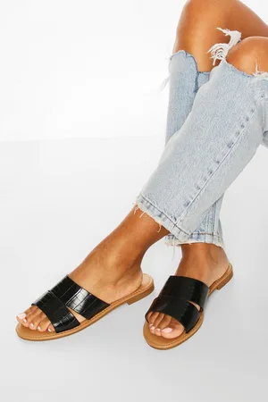 Boohoo Sandalias Con Abertura En La Puntera Y Acabado De Cocodrilo