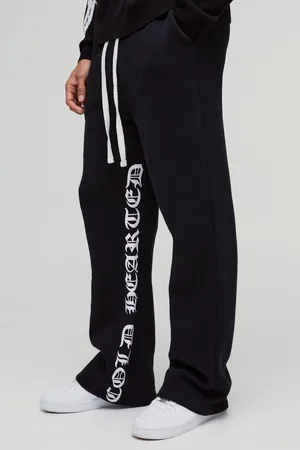 Boohoo Pantalón Deportivo Holgado De Campana Con Estampado Gótico Y Refuerzos