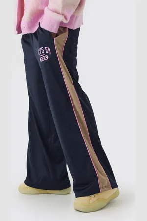 Boohoo Pantalón Deportivo De Tejido Por Urdimbre Con Pernera Súper Ancha Y Estampado Gráfico