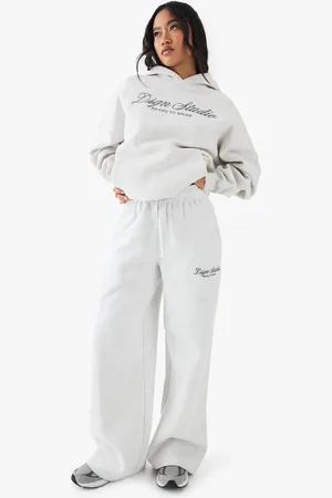 Boohoo Pantalón Deportivo Recto Con Bordado Dsgn Studio