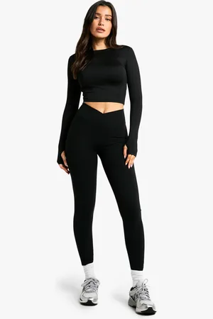 Boohoo Leggings Tall Active Premium Cruzados De Tiro Alto