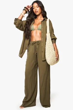 Boohoo Pantalón De Pernera Ancha Essentials Para La Playa