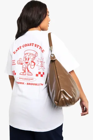 Boohoo Camiseta Oversize Con Estampado East Coast Y Estampado De Pizza