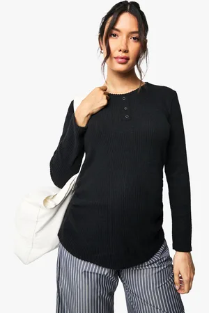 Boohoo Top Premamá De Canalé Cardado Con Botones De Presión