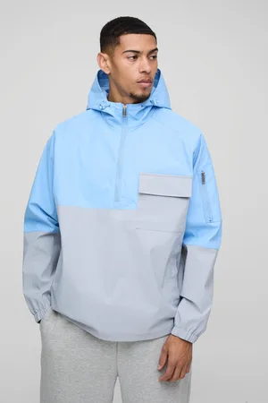 Boohoo Chubasquero Oversize Con Capucha, Bolsillos Y Colores En Bloque