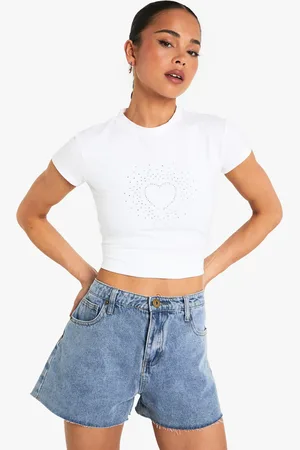 Boohoo Camiseta Con Estampado De Corazón Hotfix Baby