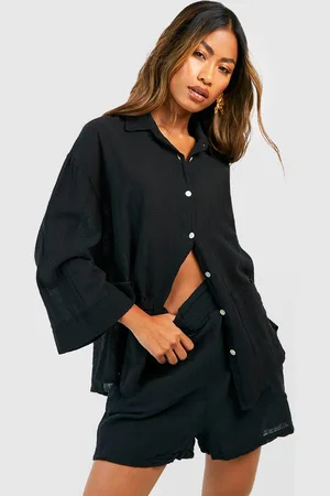 Boohoo Camisa Oversize Texturizada De Algodón Ligero