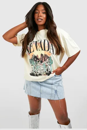 Boohoo Camiseta Plus Oversize Con Estampado Western De Nevada
