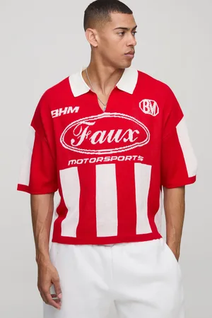 Boohoo Polo Oversize Recto De Punto Con Estampado De Fútbol