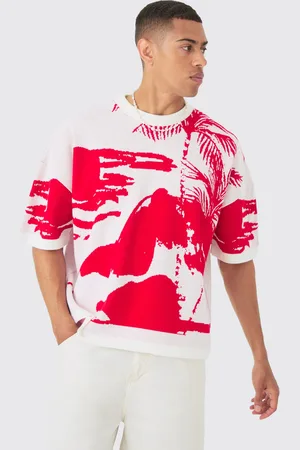 Boohoo Camiseta Oversize De Punto Con Estampado De Paisaje
