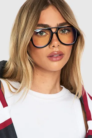 Boohoo Gafas De Aviador Oversize Retro Con Luz Azul