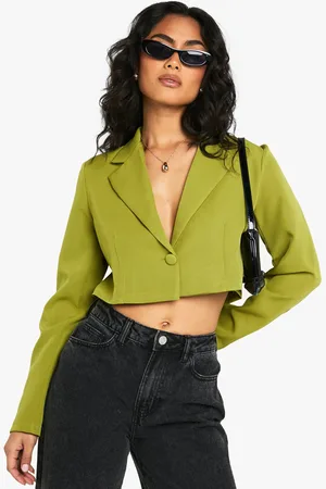 Boohoo Americana Crop Básica De Tela Holgada