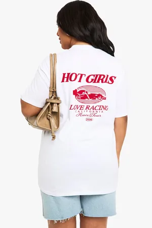 Boohoo Camiseta Oversize Plus Con Estampado Hot Girls Love Racing