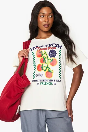 Boohoo Camiseta Plus Oversize Con Estampado Farm Fresh