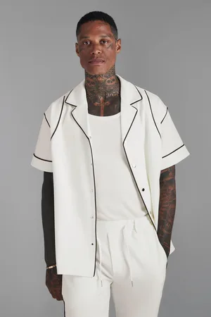 Boohoo Camisa Recta Estilo Western Con Ribete
