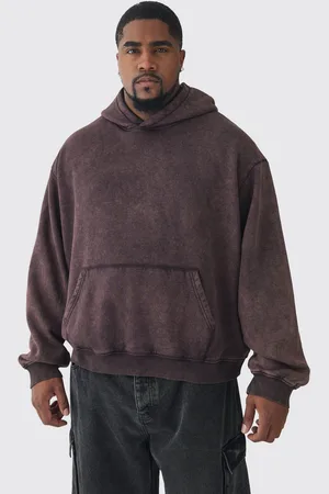 Boohoo Sudadera Plus Oversize Recta Con Capucha Y Lavado De Ácido