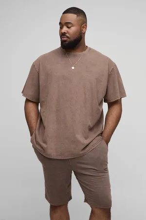 Boohoo Conjunto Plus Oversize De Pantalón Corto Y Camiseta Con Lavado De Ácido