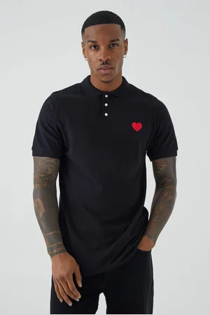 Boohoo Polo Ajustado De Piqué Y Manga Corta Con Estampado De Corazón