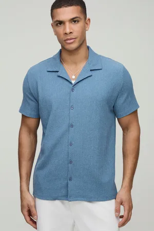 Boohoo Camisa De Manga Corta Fruncida Regular Con Solapas