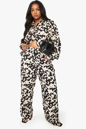 Boohoo Pantalón Plus De Pernera Ancha Elástico En La Espalda
