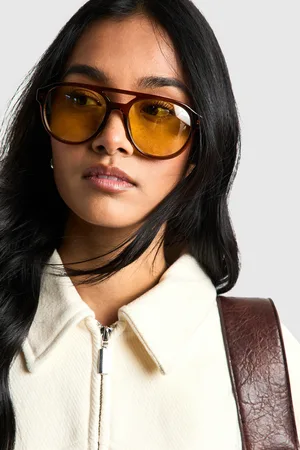Boohoo Gafas De Sol De Aviador Retro Con Lentes Naranjas