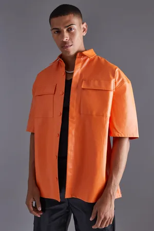 Boohoo Camisa Recta Oversize De Cuero Sintético