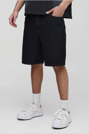 Boohoo Pantalón Corto Vaquero Holgado Sin Tratar Desgastado Estilo Carpintero En