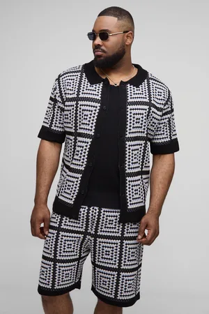 Boohoo Conjunto Plus De Pantalón Corto Y Camisa De Croché