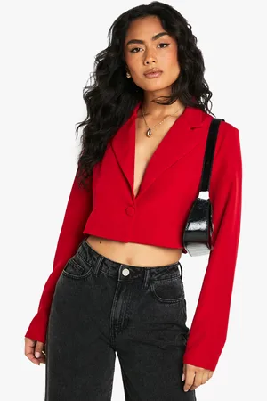 Boohoo Americana Crop Básica De Tela Holgada