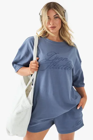 Boohoo Camiseta Oversize Con Cuello De Caja Y Bordado Dsgn Studio