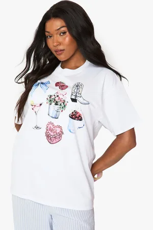Boohoo Camiseta Plus Oversize Con Estampado Gráfico