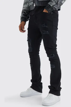 Boohoo Vaqueros Pitillo Rotos Con Pernera Plisada