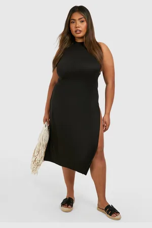 Boohoo Vestido Plus Básico Para La Playa Con Abertura