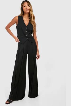 Boohoo Pantalón Efecto Lino De Pernera Ancha Súper Plisado